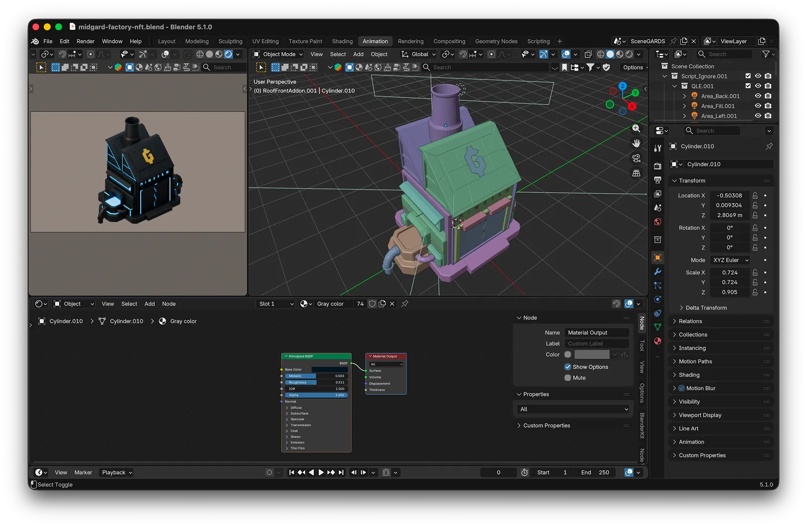 Usine Midgard rendue dans Blender